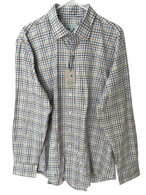 Peter Millar Men's Crown Sport Plaid Button-Down Shirt XL Multi-Color Cotton Ble